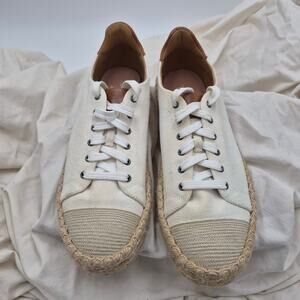 Linea Paolo Silva Espadrille White Lace-Up Platform Sneakers size 11